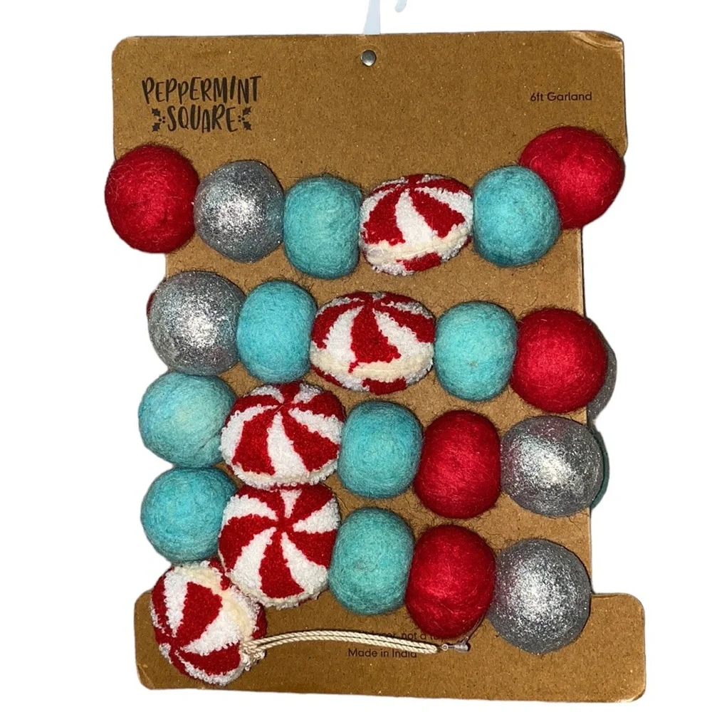 NEW holiday pom pom garland- large size